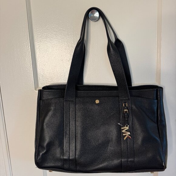 Michael Kors - Romee Large Pebbled Leather Tote Bag - Black - Picture 2 of 6